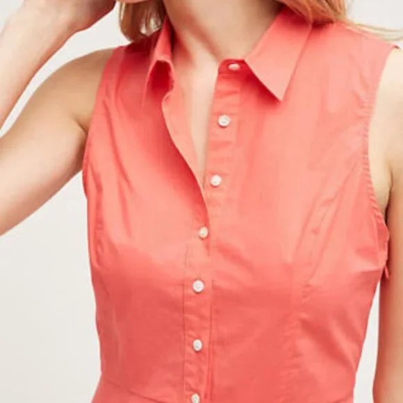 Anthropologie Coral Shirt Dress - Picture 4 of 8